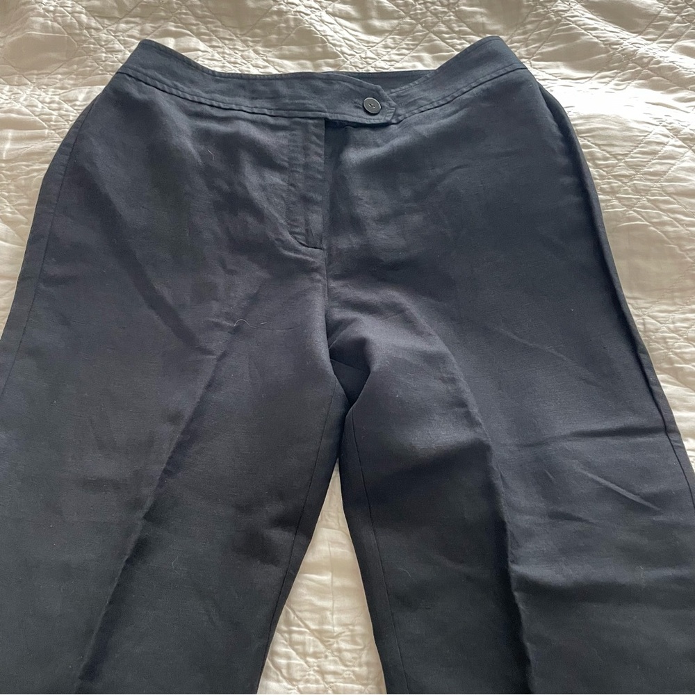 Chico’s Linen Rayon Blend Lined Black Pant - Chicos Size 2/ US L/12